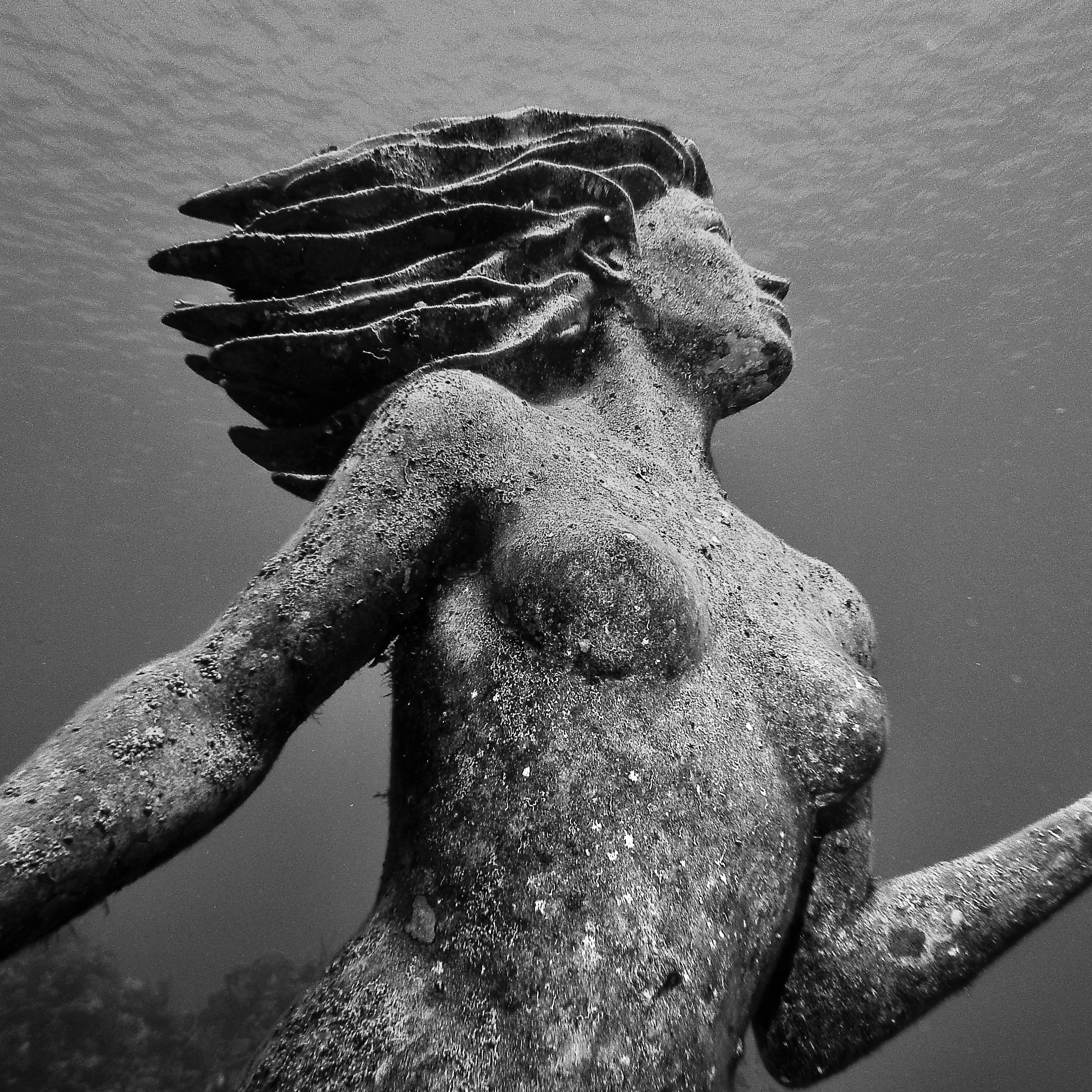 Underwater Mermaid statue, Amphitrite off the coast of Grand Cayman